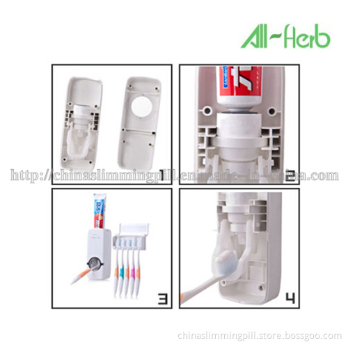 Useful New Modern Home Automatic Toothpaste Dispenser Free Brush Holder Wall Mount Set 1set White/Red for Option